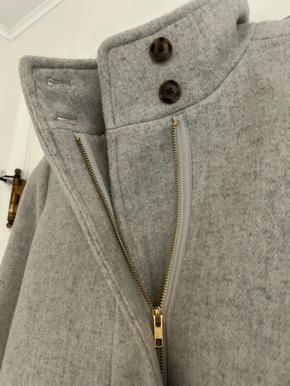 J. Crew Light Gray Wool-Blend Stand Collar City Coat - Picture 2 of 4